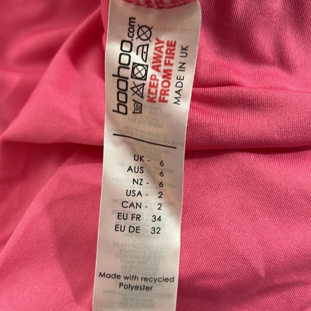 BOOHOO Recycled Slinky Double Split Maxi Skirt Hot Pink Size 2 New - Picture 9 of 11